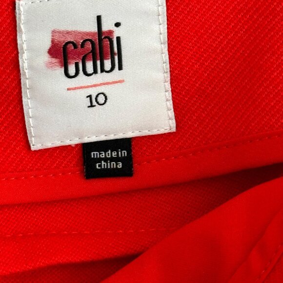 Cabi Womens red knee length pencil skirt size 10 back zipper closure pockets - Picture 9 of 10